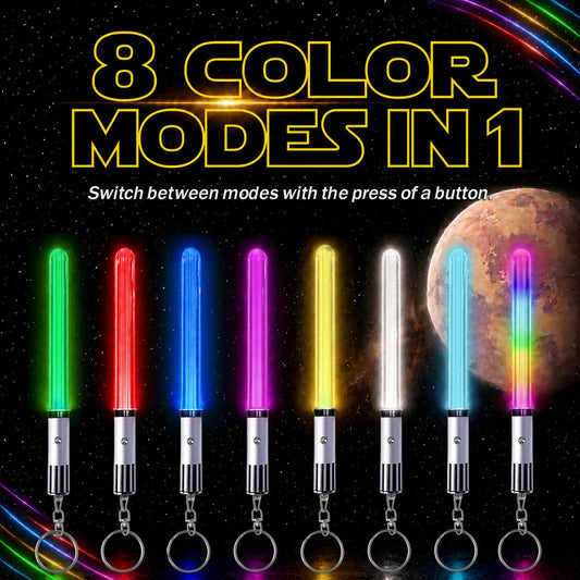 RGB Mini Lightsaber Keychain | 8-Mode LED Saber