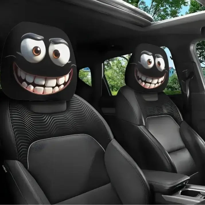 High Elastic 3D Ghost Bride Vivid Print Funny Horror Car Headrest Covers - Polyester Fits SUV/Truck Front Seat Pillow Protectors, Vehicle Accessories, Halloween Gag Gift for Drivers, Road Trips Essential