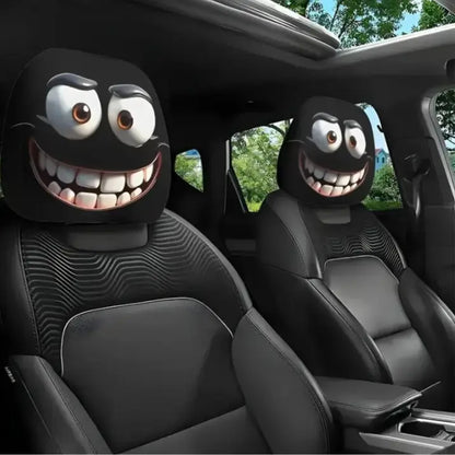 High Elastic 3D Ghost Bride Vivid Print Funny Horror Car Headrest Covers - Polyester Fits SUV/Truck Front Seat Pillow Protectors, Vehicle Accessories, Halloween Gag Gift for Drivers, Road Trips Essential