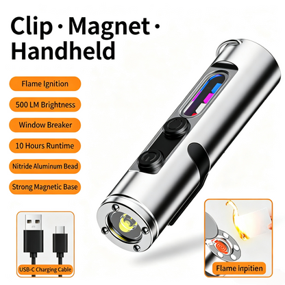 💡 K2 Mini EDC Keychain Flashlight | 500 Lumens USB-C Rechargeable Survival Light