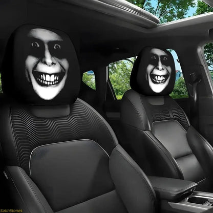 High Elastic 3D Ghost Bride Vivid Print Funny Horror Car Headrest Covers - Polyester Fits SUV/Truck Front Seat Pillow Protectors, Vehicle Accessories, Halloween Gag Gift for Drivers, Road Trips Essential