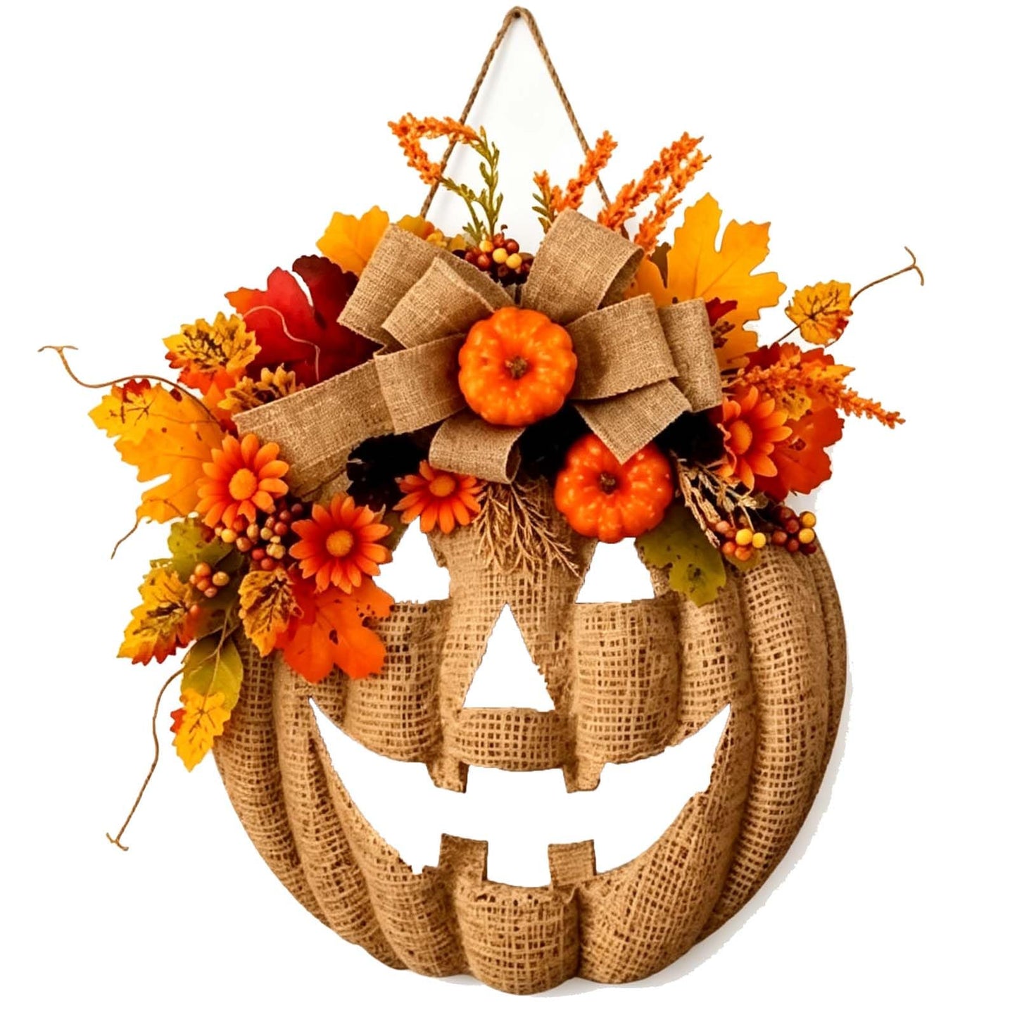 🎃 Remote Controlled LED Pumpkin Wreath | Farmhouse Fall Porch Decor ⭐672 Reviews | 60% Off Limited Time