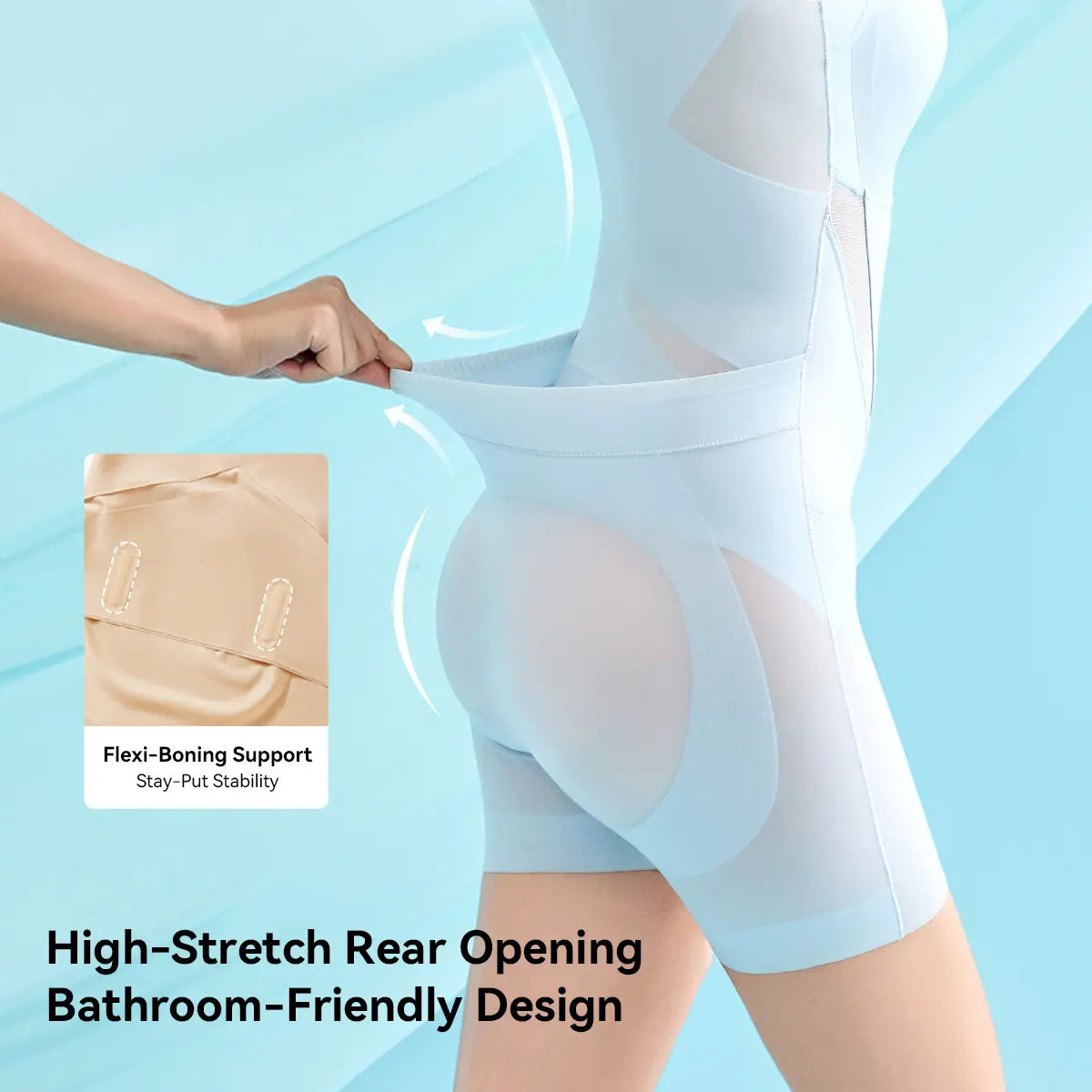 Solvs Icy-Slide Bodysuit, Tummy Control Butt Lifter Faja Shapewear, Ultra Thin Breathable Cooling Seamless Bra Free Body Shaper for Summer