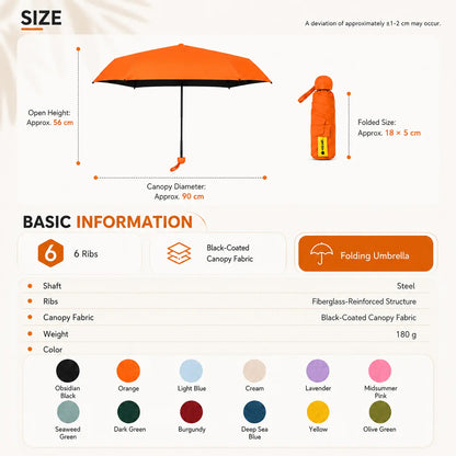 🏖️ UPF50+ Ultra Mini Pocket Umbrella | Dual Sun & Rain Protection, Compact Travel Parasol
