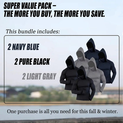 SOLVS 6‑Piece Men’s Casual Hoodie Pullover Set 🌤️ Slim‑Fit Long Sleeve, Lightweight Soft Breathable Tops, Machine‑Washable Multi‑Occasion Menswear