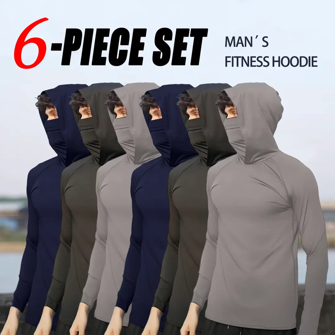 SOLVS 6‑Piece Men’s Casual Hoodie Pullover Set 🌤️ Slim‑Fit Long Sleeve, Lightweight Soft Breathable Tops, Machine‑Washable Multi‑Occasion Menswear