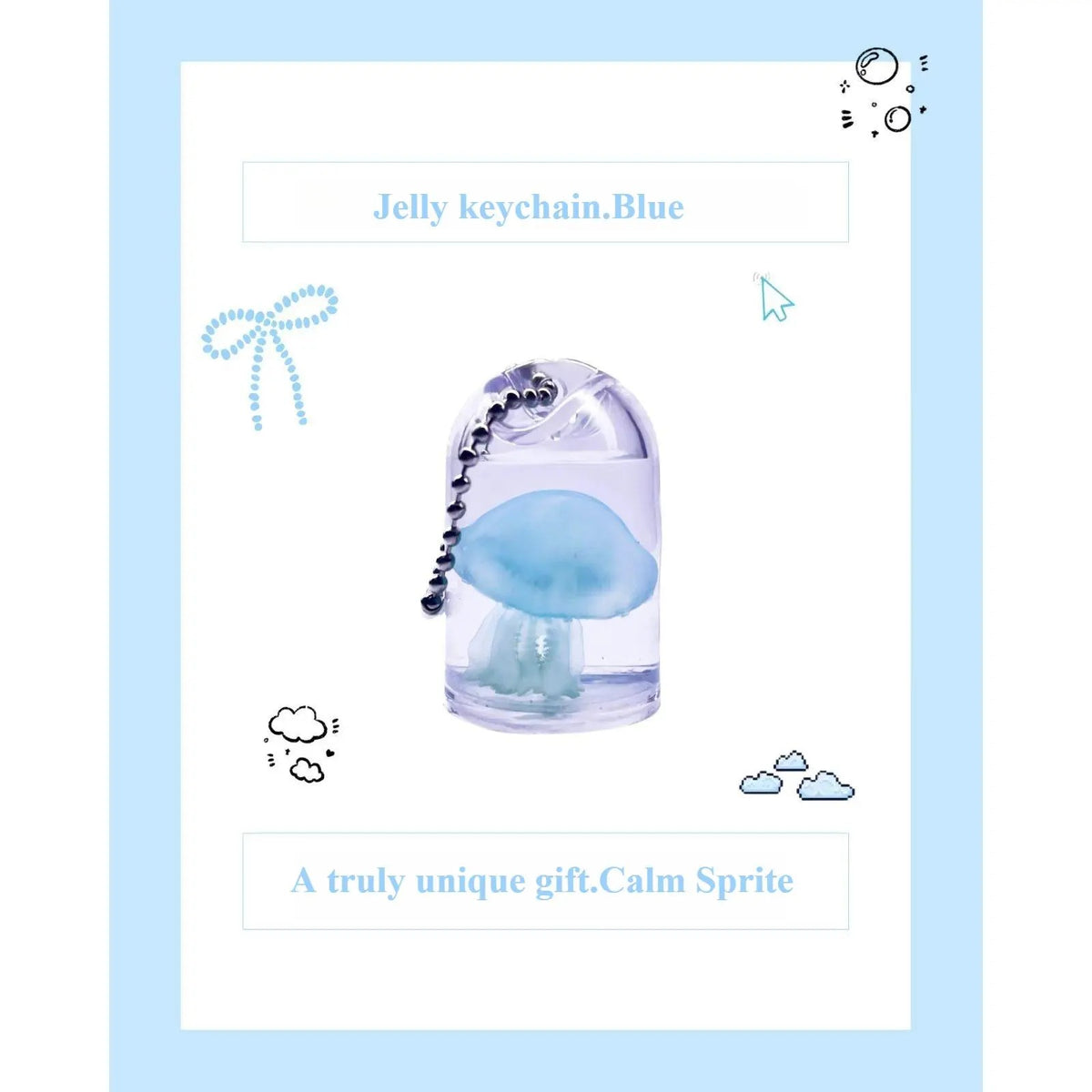 Cute Jelly Keychain - Cute Charms Keychain with Water Inside, Whimsical Fashion Accessory, Plastic Bottle Pendant, Birthday Gift Ideas for Women, Summer Vibe Christmas Present