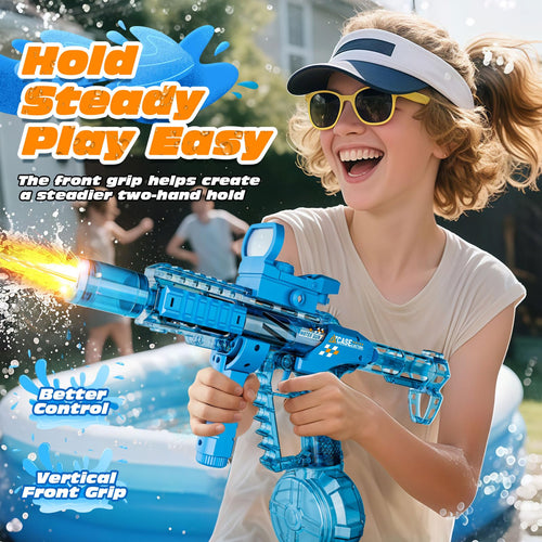 🔫Electric Water Gun for Adults and Kids, Automatic Squirt Gun, Battery Powered Water Pistol with Light-Up Muzzle, 26-32 FT Long Range, Summer Outdoor Beach Pool Party Toy Gift