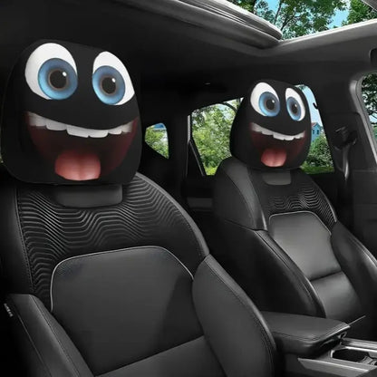 High Elastic 3D Ghost Bride Vivid Print Funny Horror Car Headrest Covers - Polyester Fits SUV/Truck Front Seat Pillow Protectors, Vehicle Accessories, Halloween Gag Gift for Drivers, Road Trips Essential